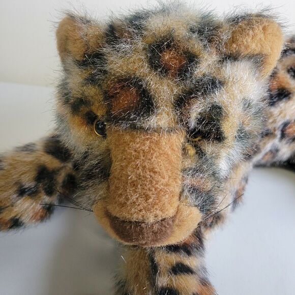 Amela Design realistic Cheetah Leopard Plush Stuffed Animal Toy reclining - Picture 3 of 6